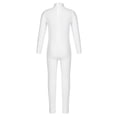 thumbnail image 2 of RUNQHUI Kids Girls Long Sleeves Ballet Dancewear Catsuit Unitard Toddler Full Body Gymnastics Leotard Ivory 3XL, 2 of 7