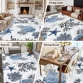 thumbnail image 5 of Navy Blue Starfish Coastal Area Rugs 8'x10', Small Throw Rugs for Living Room Patio, Summer Beach Black Coral Nautical Indoor Outdoor Rug Non-Slip Low Pile Carpet Runner Reversible Floor Mats, 5 of 8