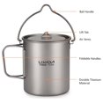 thumbnail image 4 of Titanium Camping Cookware Set - 750ml Pot, 450ml Mug & Spork - Lightweight Backpacking Cookware for Hiking, Outdoor Cooking, 4 of 8