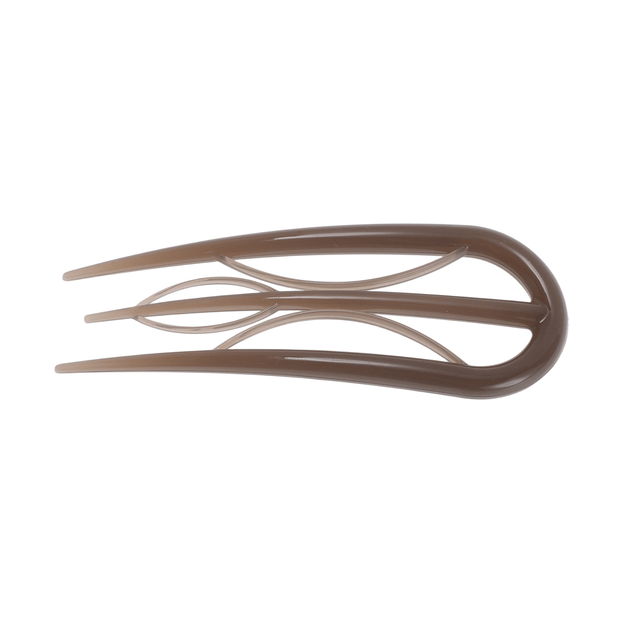 Unique Bargains U-shaped Hair Pin 3.94"x1.50" 1 Pc Glossy Dark Brown
