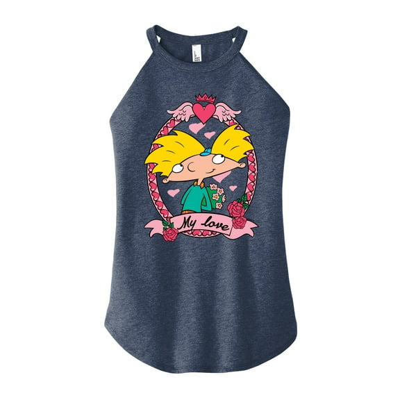 Hey Arnold! - Valentine's My Love - Juniors High Neck Tank Top