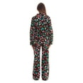 thumbnail image 3 of #FollowMe Printed Flannel Button-Front PJ Pant Set  Classic, Cozy Sleepwear (Black - Xmas Lights, Large), 3 of 3