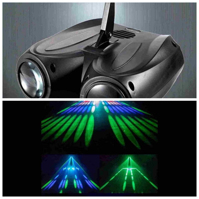 Ovzne LED Stage Light Double-Head Party Lamp 128LEDs RGBW Pattern Effect Lighting Projector With Sound Activated Control For Party Live Show KTVLED Stage Light Double On Clearance