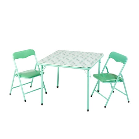 American Kids Cleo Metal Folding 3 Piece Table And Chair Set