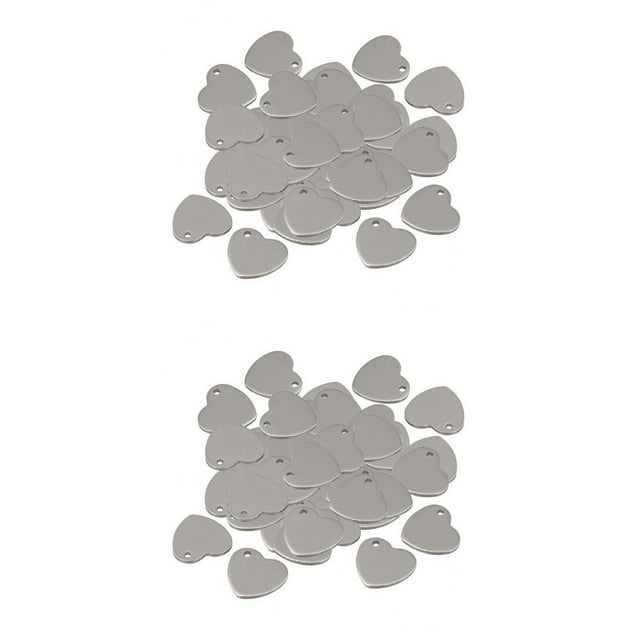 100 piezas de estampado en , plano, etiquetas en , colgantes, para joyería, llaves para mascotas, fabricación y manualida