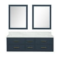thumbnail image 3 of Castor 60 in W Blue Double Bath Vanity, Carrara Marble Top, and 28 in Mirrors, 3 of 11