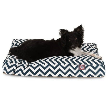 UPC: 0788995502890 | Majestic Pet | Chevron Rectangle Pet Bed For Dogs  Removable Cover  Navy Blue  Large