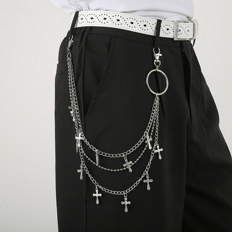 Sardfxul Pants Chain with Cross Decor Wallet Chain Charm Jeans Chains  Pocket Punk Chain Hip Hop Rock Style Chains for Women Men 