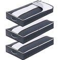 thumbnail image 1 of Juego de 3 bolsas de almacenamiento debajo de la cama, caja de almacenamiento debajo de la cama de 90L, bolsas de almacenamiento grandes plegables no tejidas para edredones, mantas, orejas, 1 of 5