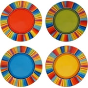 Sierra 11-Inch Dinner Plates, Set of 4, Multicolor Fiesta-Inspired Tableware – Great for Everyday Dining, Entertaining, and Vibrant Tablescapes