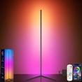 thumbnail image 1 of Tyute Lampe d'Angle, Lampe sur Pied à DEL, Éclairage d'Ambiance RVB, Lampe sur Pied Moderne Intelligente avec Télécommande, Lumière d'Angle à Changement de Couleur et à Intensité Réglable avec Synchronisation Musicale, m, 1 of 9