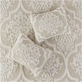 thumbnail image 5 of JERFIT King Size Comforter Set 3-Piece, Taupe Tufted Chenille Bedding, Damask Pattern, Hypoallergenic Polyester Filling, Machine Washable, 5 of 10