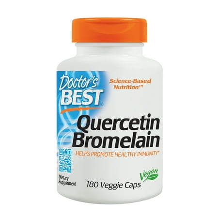 Doctor's Best Quercetin Bromelain, Non-GMO, Vegan, Gluten Free, Soy Free, Immune Support, 180 Veggie