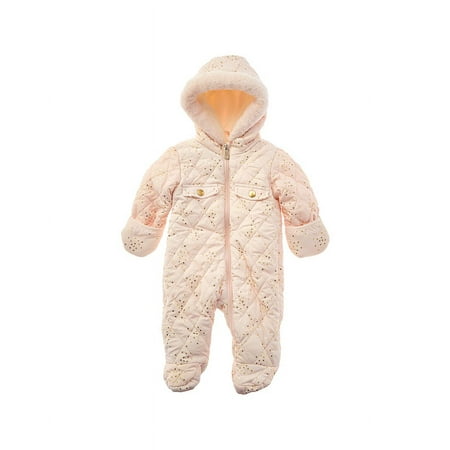 Kensie girls Star Foil Print Pram, 0/3M, Pink