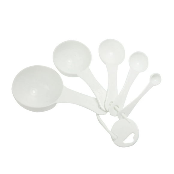 White 5 in 1 1ml 5ml 15ml 50ml 100ml Tea Soup Coffee Measuring Spoon Set