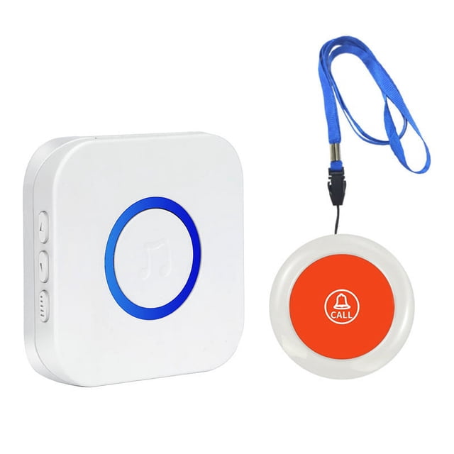 Botón de llamada de emergencia para personas mayores/pulsera de alarma para personas mayores/botón de llamada/buscapersonas inalámbrico/alarma para personas mayores/receptor de alarma para el hogar a 100 pies de distancia JM