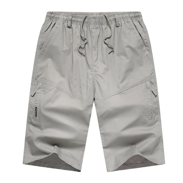 Aayomet Men Shorts Summer Shorts Striped Pocket Tether Cropped Pants Athletic Functional Cargo Pants (Gray, XXL)