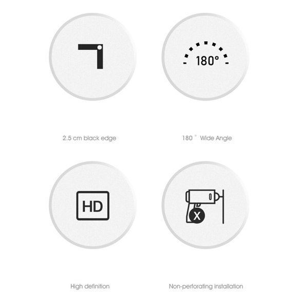 pitrice 16:9 Écran de Projection Vidéo Sans Cadre Rideau Simple Pliable Haute Définition Extérieur Mural pour Cinéma Maison Bureau