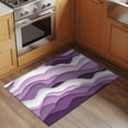 thumbnail image 2 of 2x3 Ft Entryway Area Rug, Purple Ombre Kitchen Rug Runner Washable Floor Mat, Modern Geometric Moire Abstract Art Non Slip Indoor Door Mat Throw Carpet for Bathroom Living Room Bedroom, 2 of 8