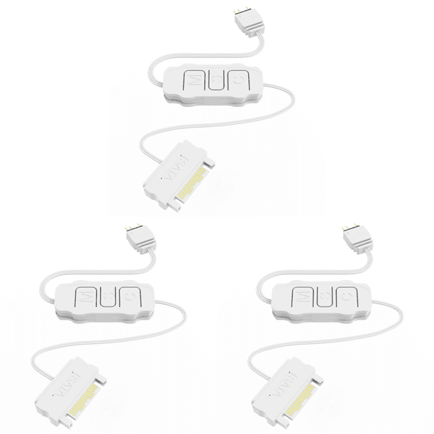 Controlador ARGB 5V 3PIN A SATA Cable Extensión Interfaz para Ventilador Caja PC () Blanco