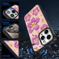thumbnail image 2 of OOK Oil Painting Flower Phone Case for iPhone 15 Pro Max, Cute Retro Colorful Floral Pattern Stylish Protective Bumper Case for Girls Women, Purple & Pink, 2 of 5