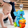 thumbnail image 2 of Juguete musical de elefante, juguete musical para bebés, juguetes para montar en elefante recargables por USB con luces LED y música, juguete interactivo y sensorial de peluche con luces y música, 2 of 7