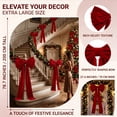 thumbnail image 5 of Oversized Christmas Tree Topper Bow, Extra Large Velvet Wreath Bow for Holiday Decor, Giant Red Bow for Gift Wrapping and Party Decoration, 5 of 8