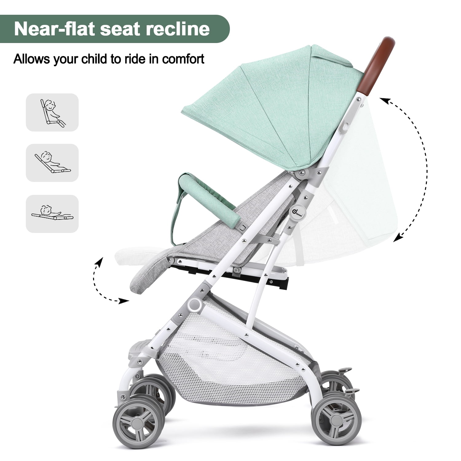 umbrella stroller with tray and basket