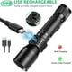 thumbnail image 4 of Linternas LED recargables de alta potencia, 7 modos, cable USB, IPX6, potente luz de mano para acampar, luz lateral multifuncional de plástico., 4 of 9