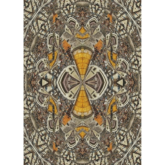 Ahgly Company Indoor Rectangle Patterned Light French Beige Brown Novelty Area Rugs, 4' x 6'