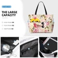 thumbnail image 3 of PAYOHTO Roses Birds Beige Large Beach Tote Bags for Womens Mens Sandproof Swim Pool Bag with Zipper for Travel Vacation, 3 of 7