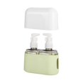 thumbnail image 3 of Botellas de viaje para artículos de tocador, contenedor de artículos de tocador reutilizable vacío, rellenable para champú, gel de baño, cosméticos, 2 piezas verde, 3 of 9
