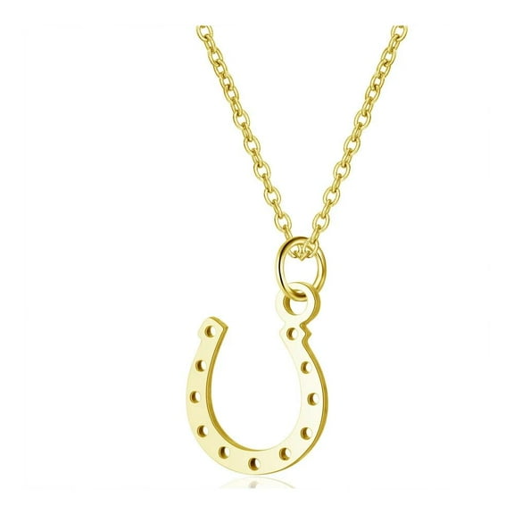 Stainless Steel Pendants Necklaces Horseshoe Silver 16.3 Inches 40Cm 1Mm Z581