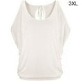 thumbnail image 2 of QualitChoice Hauts à Épaules Dénudées Col Rond Manches Courtes Chemise Ample Blouse d'Été Blanche 3TG, 2 of 6