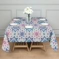 thumbnail image 3 of Square Tablecloth 60x60 Inch – Waterproof Polyester Printed Table Cover, Wrinkle Resistant & Washable for Kitchen Dining Picnic Party Decor, Single-v4-13, White, 3 of 6