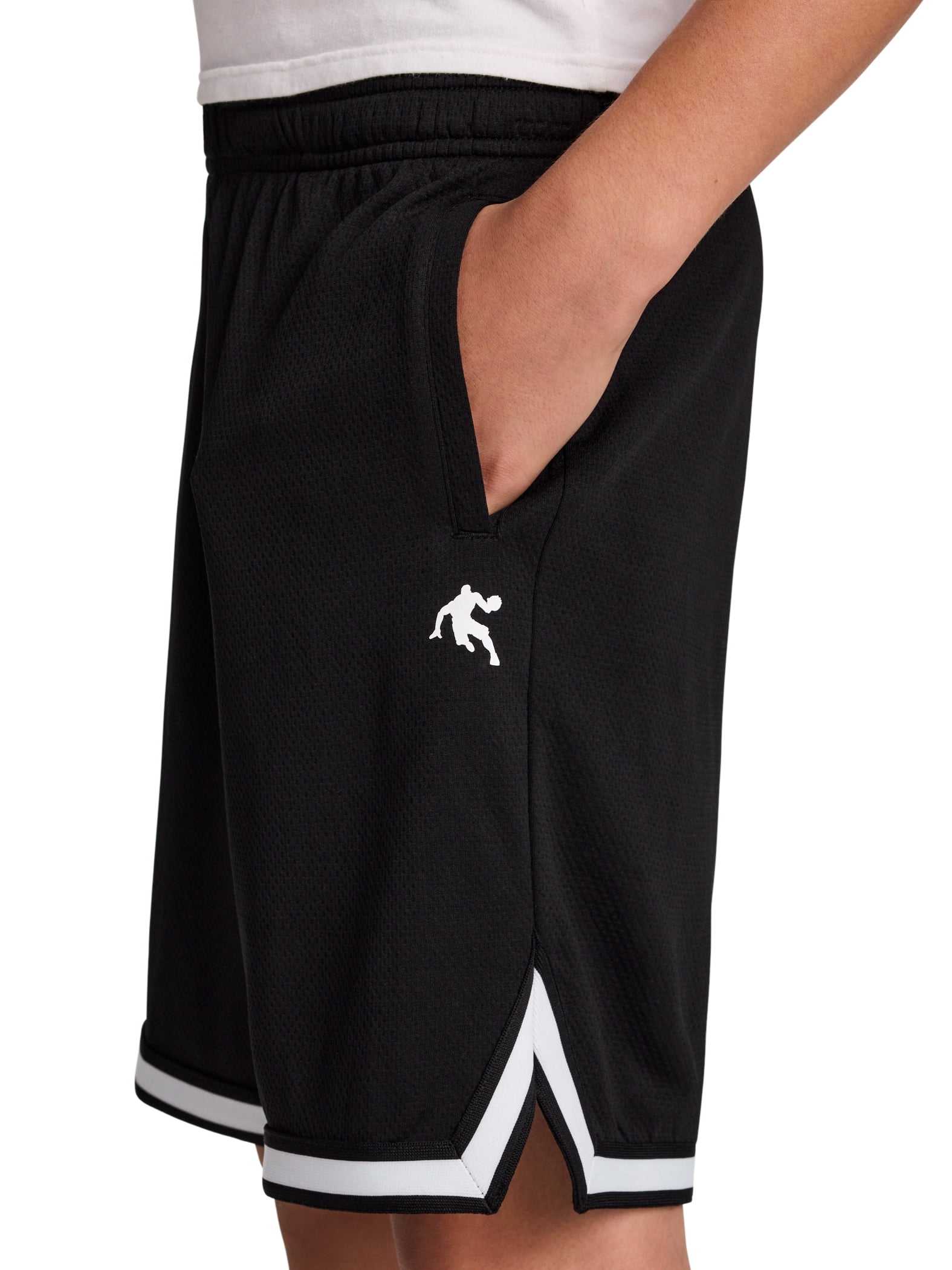 AND1 Boy's Athletic Platinum Short, 8" Inseam, Sizes 4-18