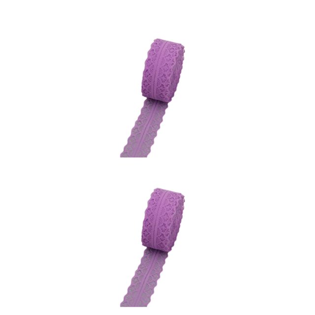 Inteprter Cinta vintage con borde de encaje de tela - Cinta de regalo artesanal de moda y duradera Cinta de regalo artesanal E3-9 púrpura E3-9 morado 2Conjunto