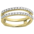 thumbnail image 4 of Dazzlingrock Collection 0.50 Carat (ctw) 18K Round Diamond Wedding Enhancer Guard Double Band 1/2 CT, Yellow Gold, Size 9.5, 4 of 10