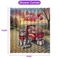 thumbnail image 5 of Be My Valentine's Scottish Fold Truck Full of Love Flower Balloon Shower Curtain Cat Lover Kitten Owner Gifts Waterproof Bathroom Bathtub Curtain - 02029, 5 of 5