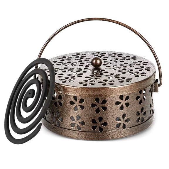 Mosquito Coil Holder, Portable Incense Coil Burner for Indoor & Outdoor Use, Metal Mosquito Coil Stand for Home, Patio, Camping, Deck