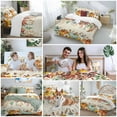 thumbnail image 5 of Fall Pumpkin Bedding Duvet Cover Set King 4 Pieces Autumn Leaf Sunflowers Orange Green Vintage Letter Bedding Set with Zipper Closure,1 Comforter Cover 92x106 Inches 1 Flat Sheet & 2 Pillow Cases, 5 of 7