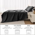thumbnail image 4 of Beartech Quilt Set Queen Size Black Bedspread Coverlet Microfiber Bedding Lightweight Reversible Set, 4 of 7