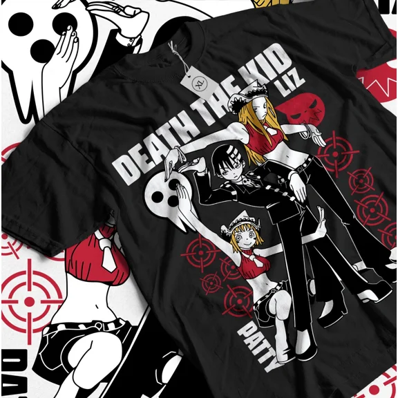 RARE Soul Eater T-Shirt Death the Kid Japanese Anime Black Star Gift Shirt All Size