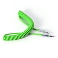 thumbnail image 1 of 3.5 mm Coiled Stereo Audio Cable Car Auxiliary Audio Cable Male To Male GN, 1 of 4