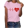 thumbnail image 3 of Cutuoiiu Women's Cute Love Heart Graphic Crew Neck Casual Short Sleeve Tops Gifts, 3 of 7