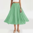 thumbnail image 1 of TaTaai Women Summer Solid Elastic Waist Skirt Casual Loose Fit Skirt Ladies Holiday Gathering Vacation Wear Lightweight Breathable No Fading Soft Elegant Skirt Gift, 1 of 9