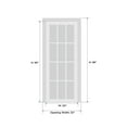 thumbnail image 6 of Solid French Door Frosted Glass | Quadro 4002 Nebraska Grey | Single Regular Panel Frame Trims Handle | Bathroom Bedroom Sturdy Doors -30" x 96", 6 of 6
