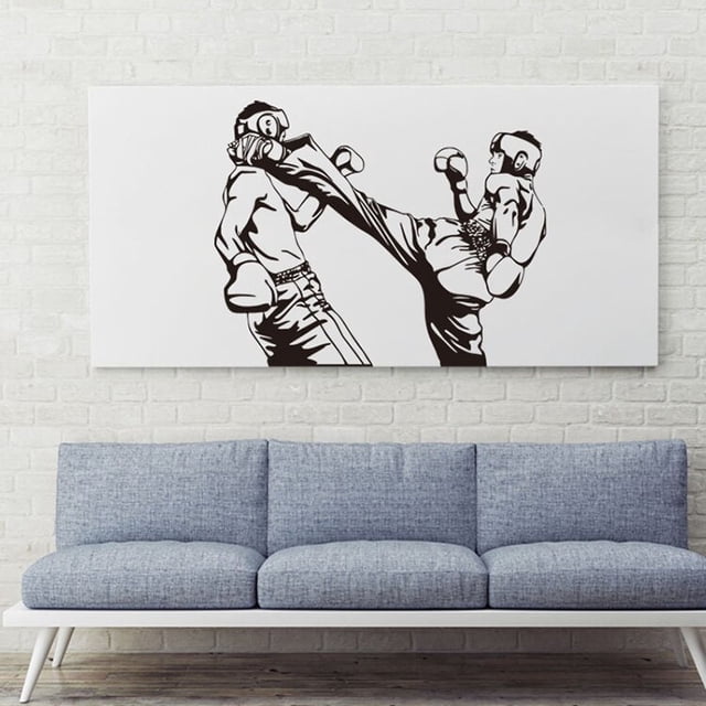 Adhesivos de pared de PVC para boxeo, desmontables, 56 x 70 cm