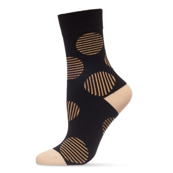 MeMoi Women's Retro Striped Circle Cotton Blend Crew Sock - Mens - Male