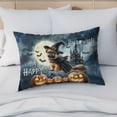 thumbnail image 4 of Happy Halloween Brussels Griffon Witch Pumpkins Bats Quilt Pillowcase Griff Dog Lover Throw Pillow Cover Bed Home Decor - 13012, 4 of 5